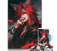 Jigsaw Puzzles for Teenagers 1000 Piece Puzzle Anime Fox Mask Girl,learning Educational Is Ideal As A Gift for The Whole Family (38x26cm)