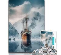 Jigsaw Puzzles for Teenagers 1000 Piece Puzzle Antartica And Ship Ice,Help The Brain Exercise Addictive Toys to Cultivate Patience Enhance Memory (38x26cm)