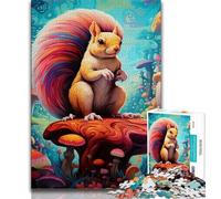 Jigsaw Puzzles for Teenagers 1000 Piece Puzzle Art Cute Squirrel,Help The Brain Exercise Addictive Toys to Cultivate Patience Enhance Memory 38X26CM