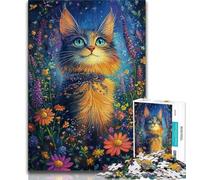 Jigsaw Puzzles for Teenagers 1000 Piece Puzzle Artistic Cat Oil Painting,Family Entertainment Toys Is Ideal As A Gift for The Whole Family (38x26cm)
