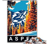 Jigsaw Puzzles for Teenagers 1000 Piece Puzzle Aspen in Orange And Blue, Educational Toys for Is Ideal As A Gift for The Whole Family for And 14 Years Old 26x38cm