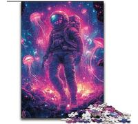 Jigsaw Puzzles for Teenagers 1000 Piece Puzzle Astronaut And Jellyfish, Suitable for People Aged 14 And Above Challenging To Complete But Fun And Humorous Great Gift (size 26x38cm)