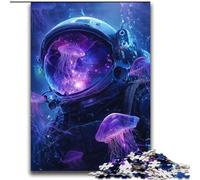 Jigsaw Puzzles for Teenagers 1000 Piece Puzzle Astronaut And Jellyfish,Toys Educational Games Stress Relieving Unique Home Decor And Gifts 38x52cm