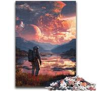 Jigsaw Puzzles for Teenagers 1000 Piece Puzzle Astronaut on Alien Planet Challenging Game And Family Play Educational Game for Birthday, Chrismas 50x75cm