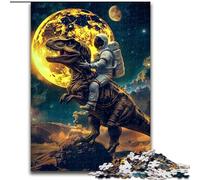 Jigsaw Puzzles for Teenagers 1000 Piece Puzzle Astronaut Riding Tyrannosaurus Rex, Family Fun Games Is Ideal As A Gift for The Whole Family (Size 50x75cm)