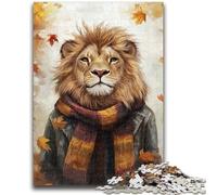 Jigsaw Puzzles for Teenagers 1000 Piece Puzzle Autumn Lion, Analysis And Logic with Fully Interlocking Randomly Shaped Pieces for And Age 14 Years Up 26X38CM