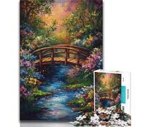 Jigsaw Puzzles for Teenagers 1000 Piece Puzzle Autumn Wooden Bridge,Educational Games Home Decoration for Is Ideal As A Gift for The Whole Family (38x26cm)