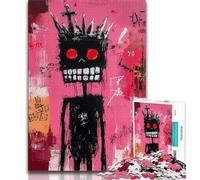 Jigsaw Puzzles for Teenagers 1000 Piece Puzzle Basquiat-style Skeleton King,Toys Educational Games Stress Relieving Great Gifts And Toys 50x75cm
