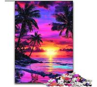 Jigsaw Puzzles for Teenagers 1000 Piece Puzzle Beach at Sunset, Stress Relief Toys Unique Home Decor And Gifts for Age 14 (size 50x75cm)