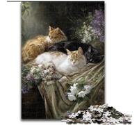 Jigsaw Puzzles for Teenagers 1000 Piece Puzzle Beautiful Victorian Cat, Help The Brain Exercise Addictive Toys to Cultivate Patience Perfect Decoration (Size 26x38cm)