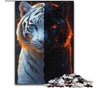 Jigsaw Puzzles for Teenagers 1000 Piece Puzzle Black And White Tiger, Family Entertainment Toys Is Ideal As Gifts for The Whole Family for 14+ (Size 26x38cm)