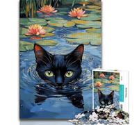 Jigsaw Puzzles for Teenagers 1000 Piece Puzzle Black Cat,Challenging Game And Family Play with Fully Interlocking Randomly Shaped Pieces (38x26cm)