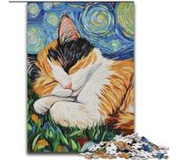 Jigsaw Puzzles for Teenagers 1000 Piece Puzzle Black Cat Sleeping in The Night Sky, Suitable for People Aged 14 And Above Challenging To Complete But Fun And Humorous Great Gift (size 26x38cm)