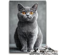 Jigsaw Puzzles for Teenagers 1000 Piece Puzzle British Shorthair Cat Brain Intelligence Challenge Addictive Toys Birthday Present, Gifts, Wall Art 26x38cm