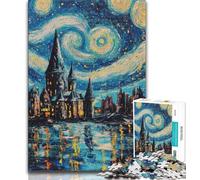 Jigsaw Puzzles for Teenagers 1000 Piece Puzzle Castle Under The Stars,Challenging Game And Family Play with Fully Interlocking Randomly Shaped Pieces (38x26cm)