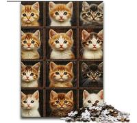 Jigsaw Puzzles for Teenagers 1000 Piece Puzzle Cat Collage, Suitable for People Aged 14 And Above Challenging To Complete But Fun And Humorous Great Gift (size 50x75cm)