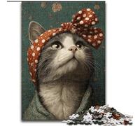 Jigsaw Puzzles for Teenagers 1000 Piece Puzzle Cat Wearing A Turban, Learning Educational for Is Ideal As A Gift for The Whole Family (size 26x38cm)