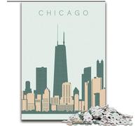 Jigsaw Puzzles for Teenagers 1000 Piece Puzzle Chicago, Educational Toys for Is Ideal As A Gift for The Whole Family for And 14 Years Old 26x38cm