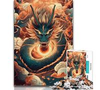 Jigsaw Puzzles for Teenagers 1000 Piece Puzzle Chinese Dragon,Stress Reliever Difficult Challenge Every Piece Is Unique - Challenging Family Fun Game (38x26cm)