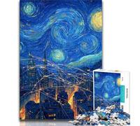 Jigsaw Puzzles for Teenagers 1000 Piece Puzzle City Under The Night Sky,Help The Brain Exercise Addictive Toys to Cultivate Patience Enhance Memory (75x50cm)