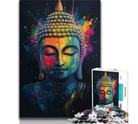 Jigsaw Puzzles for Teenagers 1000 Piece Puzzle Color Buddha Oil Painting,Toys Educational Games Stress Relieving Unique Home Decor And Gifts 38x26cm