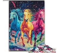 Jigsaw Puzzles for Teenagers 1000 Piece Puzzle Color Horse, Help The Brain Exercise Addictive Toys to Cultivate Patience Enhance Memory (Size 26x38cm)