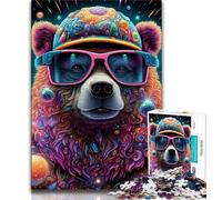 Jigsaw Puzzles for Teenagers 1000 Piece Puzzle Colorful Art Brown Bear,Toys Educational Games Stress Relieving Unique Home Decor And Gifts 75x50cm