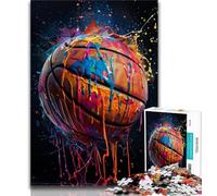 Jigsaw Puzzles for Teenagers 1000 Piece Puzzle Colorful Basketball,Educational Family Game with Fully Interlocking Randomly Shaped Pieces 75x50cm
