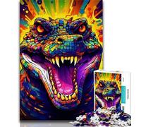 Jigsaw Puzzles for Teenagers 1000 Piece Puzzle Colorful Crocodiles,Toys Educational Games Stress Relieving Great Gifts And Toys 38x26cm