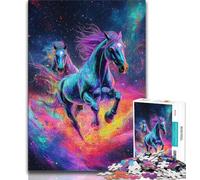 Jigsaw Puzzles for Teenagers 1000 Piece Puzzle Colorful Horse,Challenging Game And Family Play with Fully Interlocking Randomly Shaped Pieces (38x26cm)