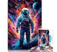 Jigsaw Puzzles for Teenagers 1000 Piece Puzzle Colourful Astronauts,Challenging Game And Family Play Parent-child Interaction 75x50cm