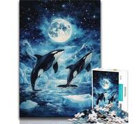 Jigsaw Puzzles for Teenagers 1000 Piece Puzzle Cosmic Blue Whale,Educational Games Home Decoration for Is Ideal As A Gift for The Whole Family (38x26cm)