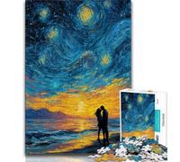 Jigsaw Puzzles for Teenagers 1000 Piece Puzzle Couple Under The Night Sky,Educational Games Home Decoration Birthday Present,Gifts,Wall Art 38x26cm