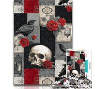 Jigsaw Puzzles for Teenagers 1000 Piece Puzzle Crow Skeleton,Decompressing Intellectual Educational Toy Educational Game for Birthday,Chrismas 38x26cm