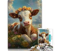 Jigsaw Puzzles for Teenagers 1000 Piece Puzzle Cute Baby Calf,Help The Brain Exercise Addictive Toys to Cultivate Patience Perfect Decoration 38x26cm