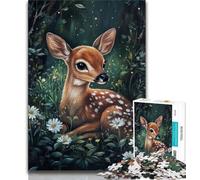 Jigsaw Puzzles for Teenagers 1000 Piece Puzzle Cute Sika Deer,Challenging Game And Family Play Educational Game for Birthday,Chrismas (38x26cm)