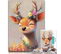 Jigsaw Puzzles for Teenagers 1000 Piece Puzzle Cute Sika Deer,learning Educational Is Ideal As A Gift for The Whole Family (75x50cm)