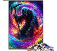 Jigsaw Puzzles for Teenagers 1000 Piece Puzzle Death Skull Staycation Kill Time with Fully Interlocking Randomly Shaped Pieces 26x38cm