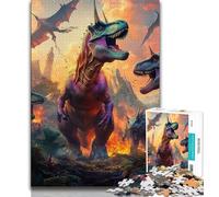 Jigsaw Puzzles for Teenagers 1000 Piece Puzzle Dinosaur,Stress Reliever Difficult Challenge Every Piece Is Unique - Challenging Family Fun Game (75x50cm)