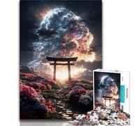 Jigsaw Puzzles for Teenagers 1000 Piece Puzzle Fantasy Torii Gate,Help The Brain Exercise Addictive Toys to Cultivate Patience Perfect Decoration 38x26cm