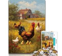 Jigsaw Puzzles for Teenagers 1000 Piece Puzzle Farm Rooster,Stress Reliever Staycation Kill Time Home Decoration Toys (38x26cm)