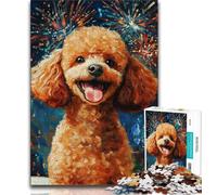 Jigsaw Puzzles for Teenagers 1000 Piece Puzzle Fireworks Poodle,learning Educational Is Ideal As A Gift for The Whole Family 75x50cm