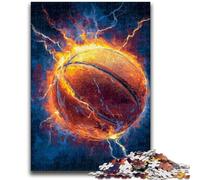 Jigsaw Puzzles for Teenagers 1000 Piece Puzzle Flame Basketball, Analysis And Logic with Fully Interlocking Randomly Shaped Pieces for And Age 14 Years Up 50X75CM