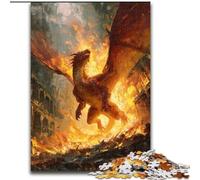 Jigsaw Puzzles for Teenagers 1000 Piece Puzzle Flame Dragon, Family Fun Games Is Ideal As A Gift for The Whole Family (Size 50x75cm)