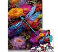 Jigsaw Puzzles for Teenagers 1000 Piece Puzzle Flowers And Dragonflies,Stress Reliever Staycation Kill Time Home Decoration Toys (75x50cm)