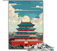 Jigsaw Puzzles for Teenagers 1000 Piece Puzzle Forbidden Temple, for Age 14+ Suitable for Couples Fun at Home Activities, Birthday Present,Travel Gifts 26x38cm