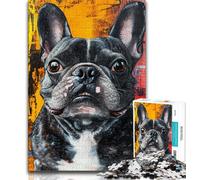 Jigsaw Puzzles for Teenagers 1000 Piece Puzzle French Bulldog Oil Painting,learning Educational Is Ideal As A Gift for The Whole Family 75x50cm