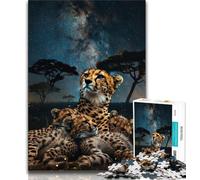 Jigsaw Puzzles for Teenagers 1000 Piece Puzzle Galaxy Cheetah,Educational Games Home Decoration Birthday Present,Gifts,Wall Art 38x26cm