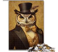 Jigsaw Puzzles for Teenagers 1000 Piece Puzzle Gentleman Owl, Toys Educational Games Stress Relieving Parent-child Interaction (Size 26x38cm)