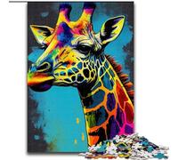 Jigsaw Puzzles for Teenagers 1000 Piece Puzzle Giraffe Animal PopArt, Brain Teaser For Wall Decoration Unique Birthday And Xmas Gifts for for Age 14 (Size 50x75cm)
